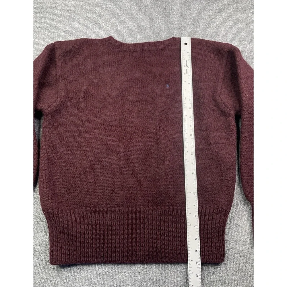 Vintage Polo Ralph Lauren Pullover Men's XL Burgundy Knit 100% Wool Heavyweight